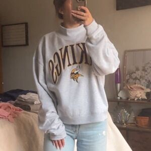 ‘47Brand Mock Neck Gray Vikings Sweatshirt